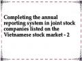 Completing the annual reporting system in joint stock companies listed on the Vietnamese stock market - 2