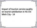 Impact of tourism service quality on tourist satisfaction in Ho Chi Minh City - 14