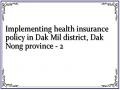 Implementing health insurance policy in Dak Mil district, Dak Nong province - 2