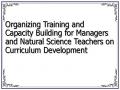 Organizing Training and Capacity Building for Managers and Natural Science Teachers on Curriculum Development