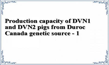 Production capacity of DVN1 and DVN2 pigs from Duroc Canada genetic source - 1