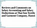 Reviews and Comments on Salary Accounting and Salary Deductions at Thai Son Textile and Garment Company, Hanoi