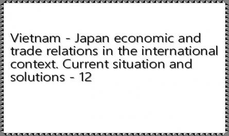 Vietnam - Japan economic and trade relations in the international context. Current situation and solutions - 12