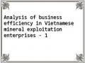 Analysis of business efficiency in Vietnamese mineral exploitation enterprises - 1