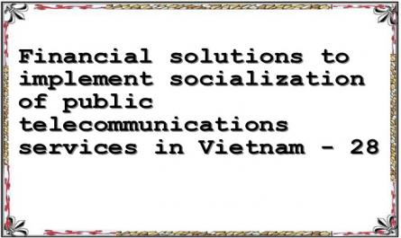 Financial solutions to implement socialization of public telecommunications services in Vietnam - 28