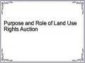 Purpose and Role of Land Use Rights Auction