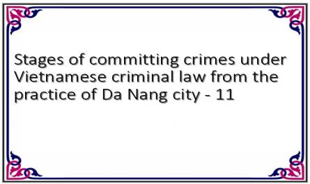 Stages of committing crimes under Vietnamese criminal law from the practice of Da Nang city - 11