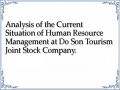 Analysis of the Current Situation of Human Resource Management at Do Son Tourism Joint Stock Company.