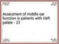 Assessment of middle ear function in patients with cleft palate - 23