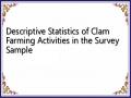 Descriptive Statistics of Clam Farming Activities in the Survey Sample