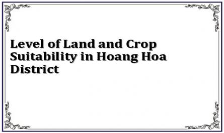 Level of Land and Crop Suitability in Hoang Hoa District