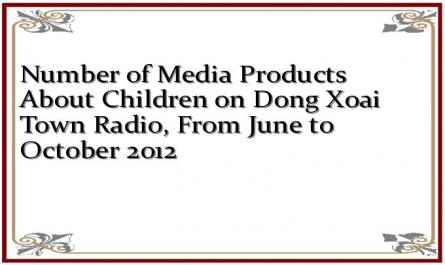 Number of Media Products About Children on Dong Xoai Town Radio, From June to October 2012