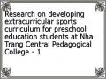Research on developing extracurricular sports curriculum for preschool education students at Nha Trang Central Pedagogical College - 1