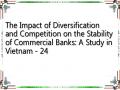 The Impact of Diversification and Competition on the Stability of Commercial Banks: A Study in Vietnam - 24