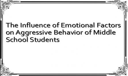 The Influence of Emotional Factors on Aggressive Behavior of Middle School Students