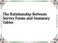The Relationship Between Survey Forms and Summary Tables