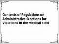 Contents of Regulations on Administrative Sanctions for Violations in the Medical Field