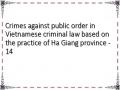 Crimes against public order in Vietnamese criminal law based on the practice of Ha Giang province - 14