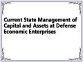 Current State Management of Capital and Assets at Defense Economic Enterprises
