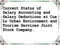 Current Status of Salary Accounting and Salary Deductions at Cua Lo Urban Environment and Tourism Services Joint Stock Company.