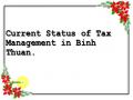 Current Status of Tax Management in Binh Thuan.