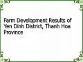 Farm Development Results of Yen Dinh District, Thanh Hoa Province