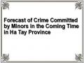 Forecast of Crime Committed by Minors in the Coming Time in Ha Tay Province