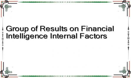 Group of Results on Financial Intelligence Internal Factors