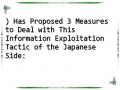 ) Has Proposed 3 Measures to Deal with This Information Exploitation Tactic of the Japanese Side: