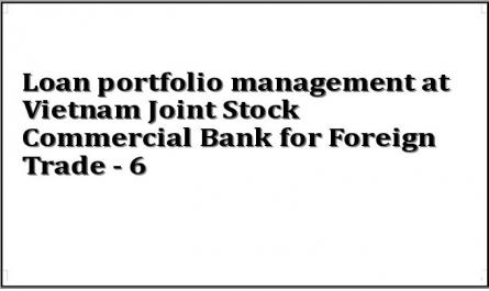 Loan portfolio management at Vietnam Joint Stock Commercial Bank for Foreign Trade - 6