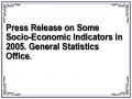 Press Release on Some Socio-Economic Indicators in 2005. General Statistics Office.