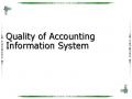 Quality of Accounting Information System