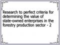 Research to perfect criteria for determining the value of state-owned enterprises in the forestry production sector - 2