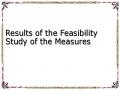 Results of the Feasibility Study of the Measures