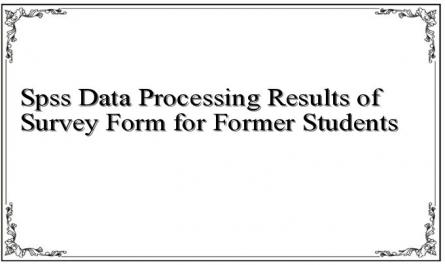 Spss Data Processing Results of Survey Form for Former Students