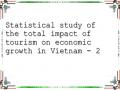 Statistical study of the total impact of tourism on economic growth in Vietnam - 2