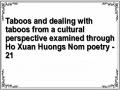 Taboos and dealing with taboos from a cultural perspective examined through Ho Xuan Huongs Nom poetry - 21