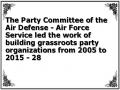 The Party Committee of the Air Defense - Air Force Service led the work of building grassroots party organizations from 2005 to 2015 - 28