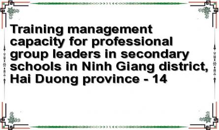 Training management capacity for professional group leaders in secondary schools in Ninh Giang district, Hai Duong province - 14