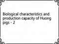 Biological characteristics and production capacity of Huong pigs - 2
