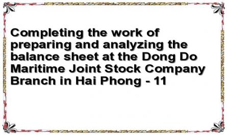 Completing the work of preparing and analyzing the balance sheet at the Dong Do Maritime Joint Stock Company Branch in Hai Phong - 11