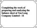 Completing the work of preparing and analyzing the balance sheet at Van Long Company Limited - 14