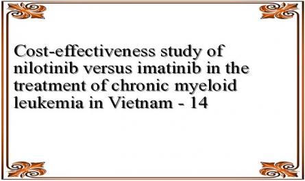 Cost-effectiveness study of nilotinib versus imatinib in the treatment of chronic myeloid leukemia in Vietnam - 14