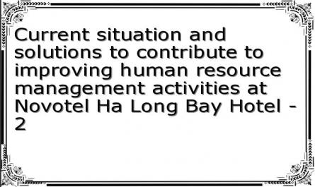 Current situation and solutions to contribute to improving human resource management activities at Novotel Ha Long Bay Hotel - 2