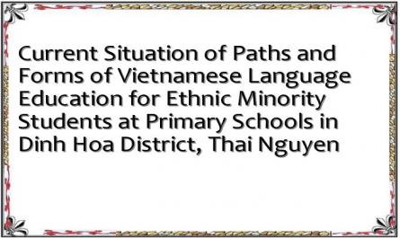 Current Situation of Paths and Forms of Vietnamese Language Education for Ethnic Minority Students at Primary Schools in Dinh Hoa District, Thai Nguyen