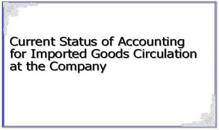 Current Status of Accounting for Imported Goods Circulation at the Company