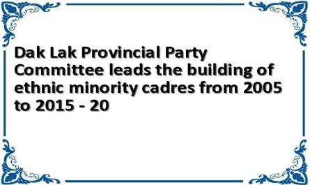 Dak Lak Provincial Party Committee leads the building of ethnic minority cadres from 2005 to 2015 - 20