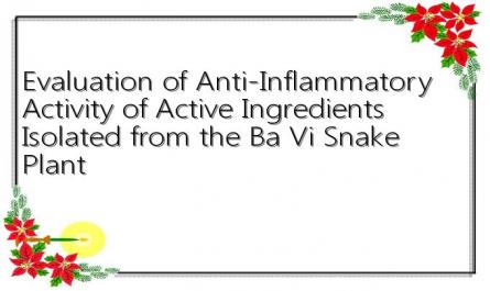 Evaluation of Anti-Inflammatory Activity of Active Ingredients Isolated from the Ba Vi Snake Plant