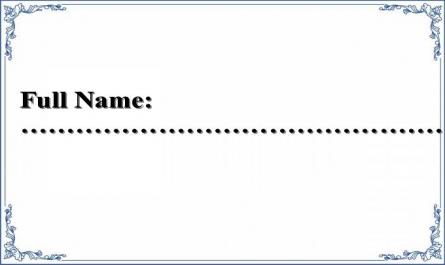 Full Name: ………………………………………………….