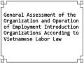 General Assessment of the Organization and Operation of Employment Introduction Organizations According to Vietnamese Labor Law